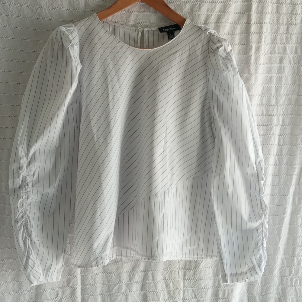 Lea & Viola Striped White Blouse
